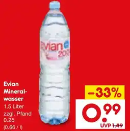 Netto Marken-Discount Evian Mineralwasser Angebot