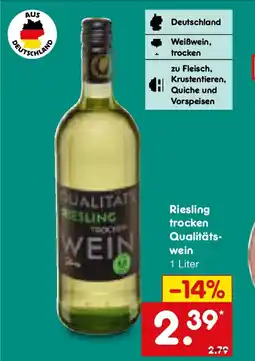 Netto Marken-Discount Qualitäts Riesling trocken WEIN Angebot