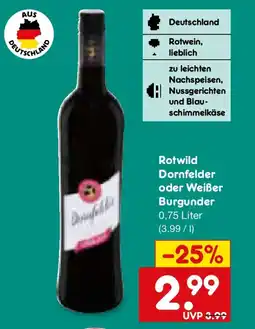 Netto Marken-Discount Rotwild Dornfelder oder Weißer Burgunder Angebot