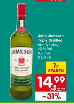 Netto Marken-Discount John Jameson Triple Distilled Irish Whiskey Angebot