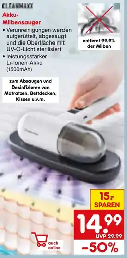 Netto Marken-Discount Akku-Milbensauger Angebot