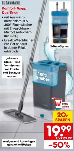 Netto Marken-Discount CLEANMADY Komfort-Mopp Duo Tank Angebot