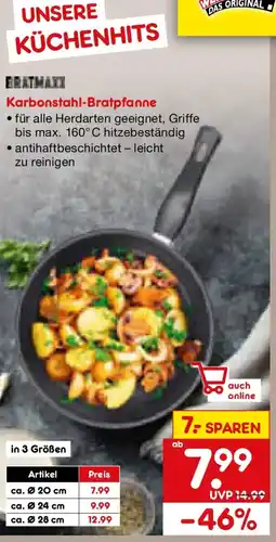 Netto Marken-Discount Karbonstahl-Bratpfanne Angebot