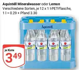 Globus Aquintell Mineralwasser oder Lemon Angebot