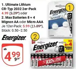 Globus Energizer Ultimate Lithium CR-Typ 2032 Angebot
