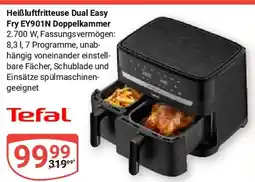 Globus Tefal Heißluftfritteuse Dual Easy Fry EY901N Doppelkammer Angebot