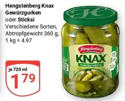 Globus Hengstenberg Knax Gewürzgurken Angebot