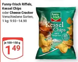 Globus Funny-frisch Riffels, Kessel Chips oder Cheese Cracker Angebot