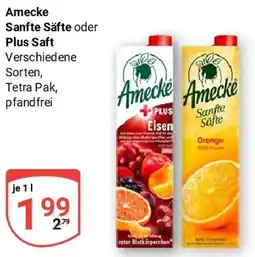 Globus Amecke Sanfte Säfte oder Plus Saft Angebot