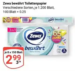 Globus Zewa bewährt Toilettenpapier Angebot