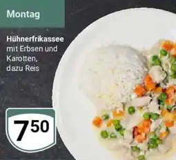 Globus Hühnerfrikassee mit Erbsen und Karotten, dazu Reis Angebot