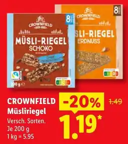 Lidl CROWNFIELD Müsliriegel Angebot