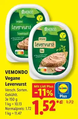 Lidl VEMONDO Vegane Levervurst Angebot