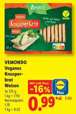 Lidl VEMONDO Veganes Knusperbrot Weizen Angebot