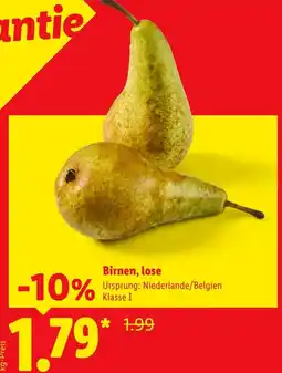 Lidl Birnen, lose Angebot