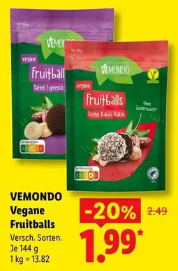 Lidl VEMONDO Vegane Fruitballs Angebot
