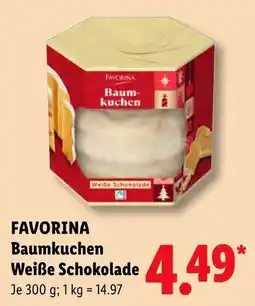 Lidl FAVORINA Baumkuchen Weiße Schokolade Angebot