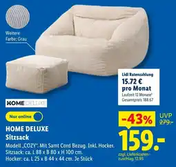 Lidl HOME DELUXE Sitzsack Angebot
