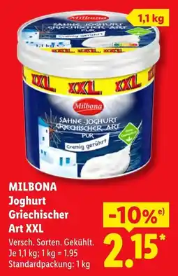 Lidl MILBONA Joghurt Griechischer Art XXL Angebot