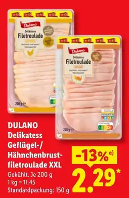 Lidl DULANO Delikatess Geflügel-/Hähnchenbrust-filetrolade XXL Angebot