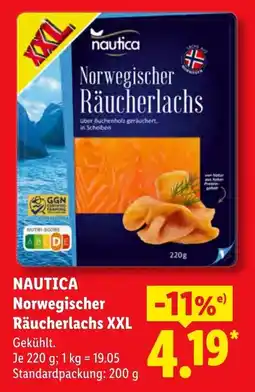 Lidl NAUTICA Norwegischer Räucherlachs XXL Angebot