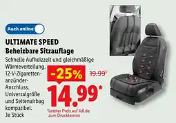Lidl ULTIMATE SPEED Beheizbare Sitzauflage Angebot