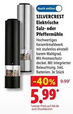 Lidl SILVERCREST Elektrische Salz- oder Pfeffermühle Angebot