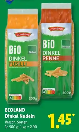 Lidl BIOLAND Dinkel Nudeln Angebot