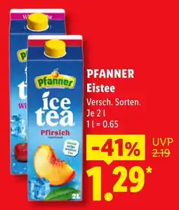 Lidl Pfanner Ice Tea Pfirsich Angebot