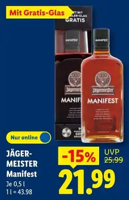 Lidl JÄGER-MEISTER Manifest Angebot