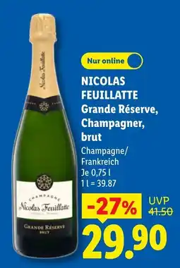 Lidl NICOLAS FEUILLATTE Grande Réserve, Champagner, brut Angebot