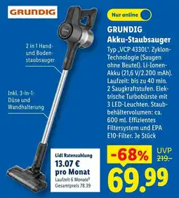 Lidl GRUNDIG Akku-Staubsauger Angebot