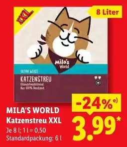 Lidl Mila's World Katzenstreu XXL Angebot