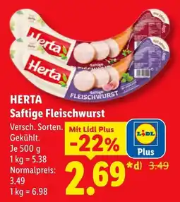 Lidl HERTA Saftige Fleischwurst Angebot