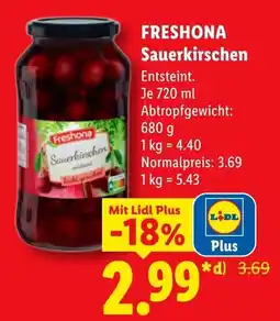 Lidl FRESHONA Sauerkirschen Angebot