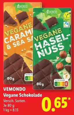 Lidl VEMONDO Vegane Schokolade Angebot