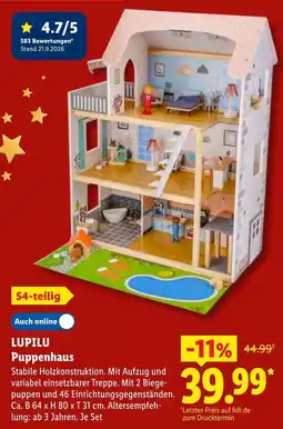 Lidl LUPILU Puppenhaus Angebot