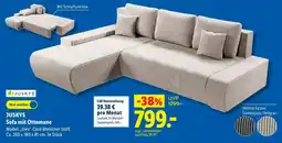 Lidl JUSKYS Sofa mit Ottomane Angebot