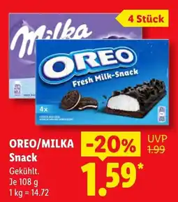 OREO/MILKA Snack 108 g Angebot bei Lidl