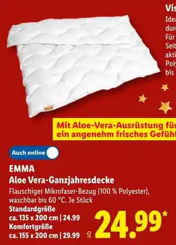 Lidl EMMA Aloe Vera-Ganzjahresdecke Angebot