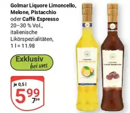 Globus Golmar Liquore Limoncello, Melone, Pistacchio oder Caffè Espresso Angebot