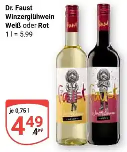 Globus Dr. Faust Winzerglühwein Weiß oder Rot Angebot