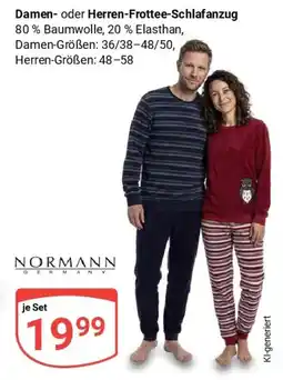 Globus Damen- oder Herren-Frottee-Schlafanzug Angebot