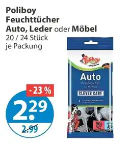 V Markt Poliboy Feuchttücher Auto, Leder oder Möbel Angebot
