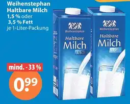 V Markt Weihenstephan Haltbare Milch Angebot