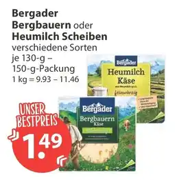 V Markt Bergader Bergbauern oder Heumilch Scheiben Angebot