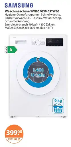 V Markt Waschmaschine WW90FG3M05TWEG Angebot