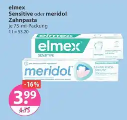 V Markt elmex Sensitive oder meridol Zahnpasta Angebot