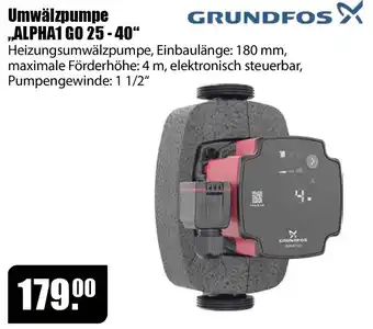 GRUNDFOS Umwälzpumpe „ALPHA1 GO 25 - 40“