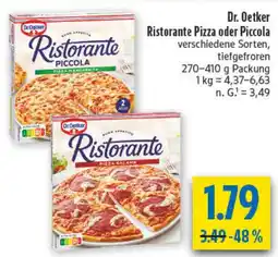 diska Dr. Oetker Ristorante Pizza oder Piccola Angebot